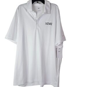 Nike Men's Simi Winery‎ Polo Shirt Size L White Button Collar Casual